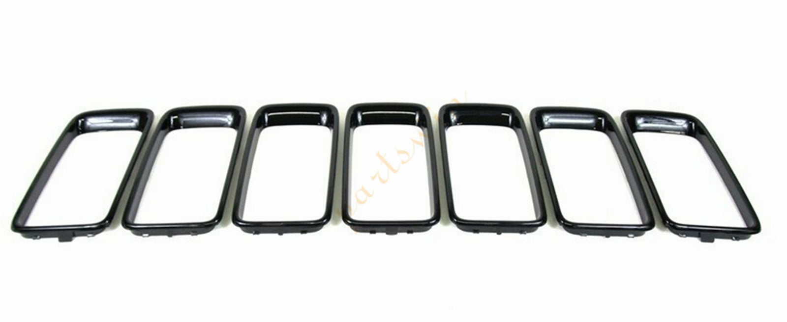 7-Piece Black Trim Ring Grille Insert Set for 2014-2016 for Jeep Grand Cherokee Gloss n