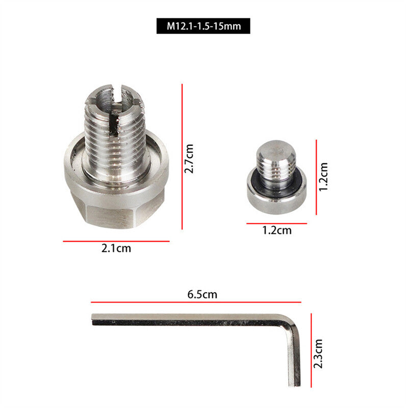 M12.1-1.5x15mm Oil Drain Plug Self Tapping Oil Pan Thread Repair Kit w/ O-Ring