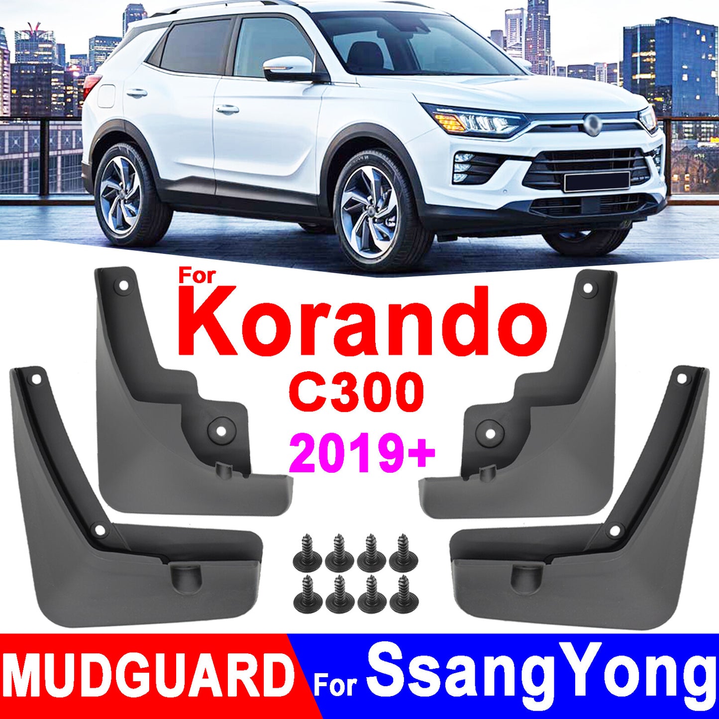 Splash Guard Mud Flaps Mudguards Rear Front for Ssangyong for Korando C300 2019-2021 Q