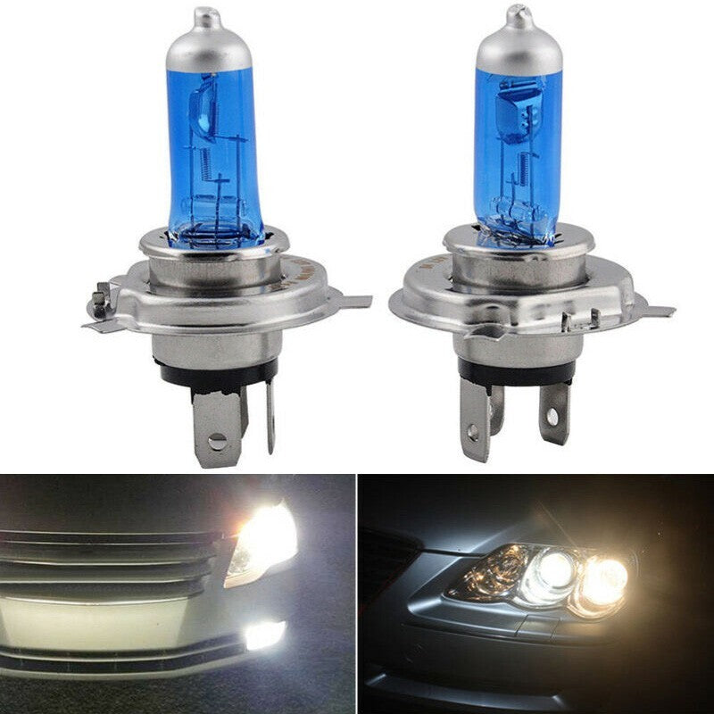 H4 9003 HB2 55W Halogen Xenon Headlight Light Bulbs Super White High/Low Beam v