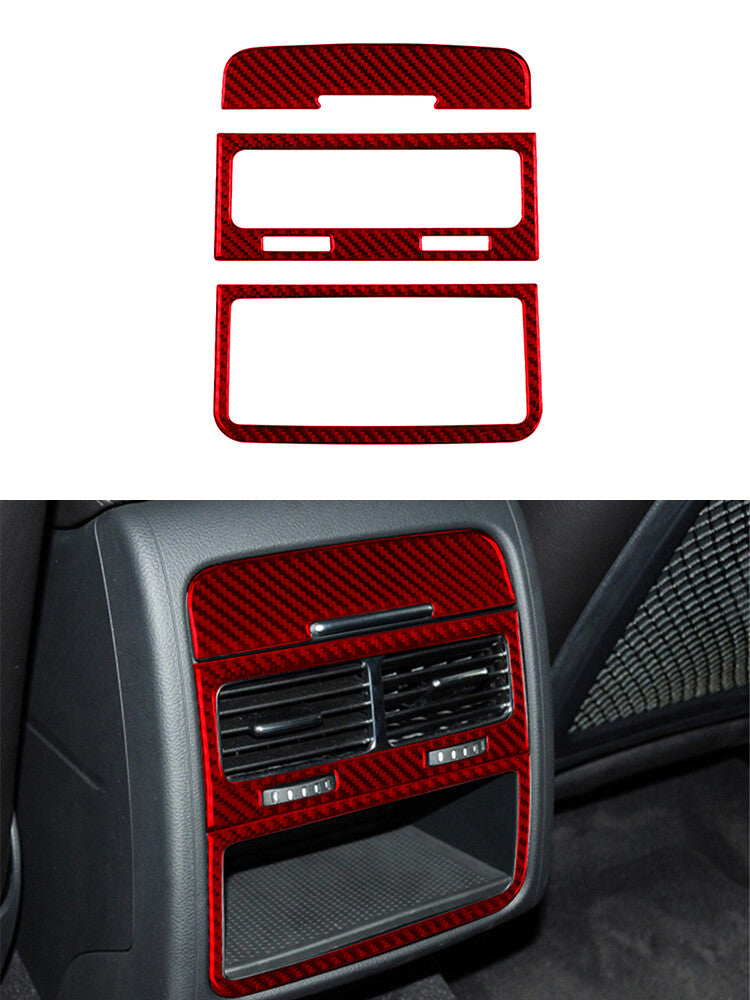 for Audi Q5 2009-2017 Red Gear Shift Frame Trim Cover Decoration Carbon Fiber v
