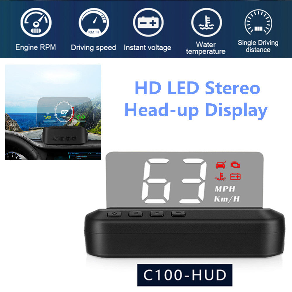 OBD Multi-functional Speed and Temperature Gauge, for Ghost - HUD Projector C100- n