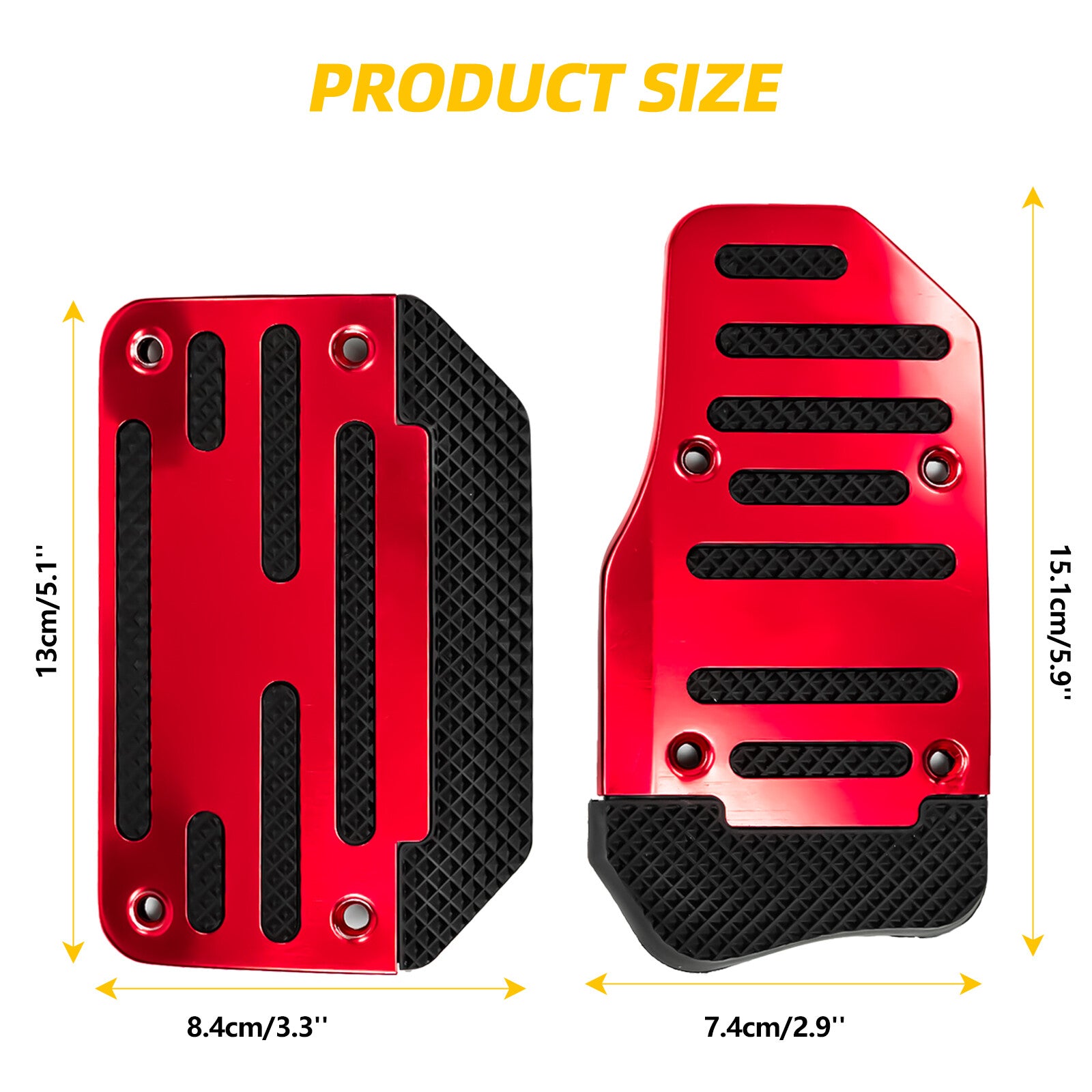 2pcs Aluminum universal accelerator pedal + brake pedal pedal pedal caps automatic Q