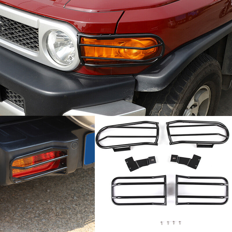 4-piece black front and rear light cover trim for Toyota FJ Cruiser 2007-2021