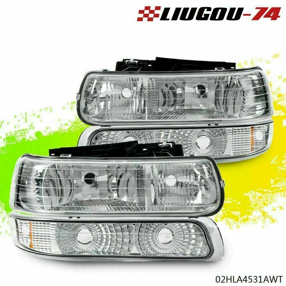 Fits 99 - 02 for Silverado 2000 - 2006 Tahoe Suburban Headlight + Signal Light S- v