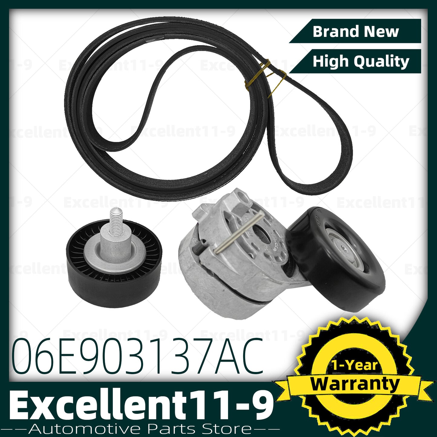 6PK2403 Belt Tensioner Drive Kit 06E903137AC for Audi A4, A5, Q5, CALB, CALA 3.2L - n