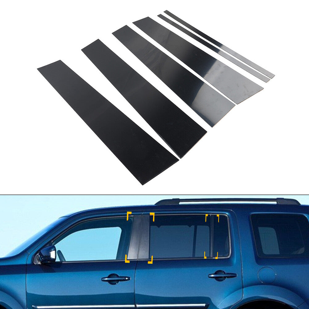 Pillar Post Door Window Cover Trim Kit for Honda Pilot Ridgeline 2009-2015 09