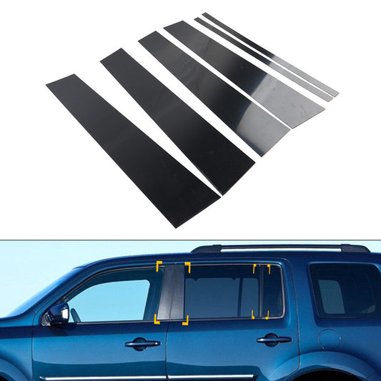 Pillar Post Door Window Cover Trim Kit for Honda Pilot Ridgeline 2009-2015 09