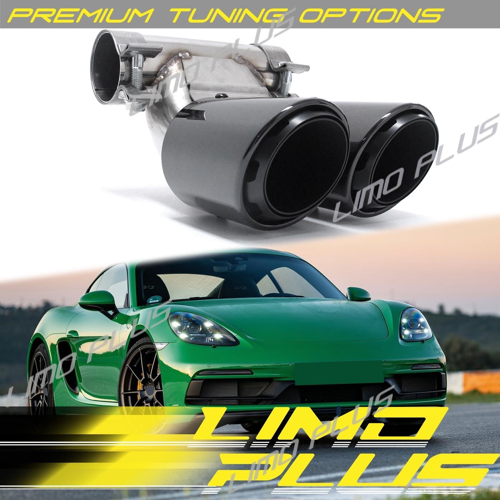 GTS Style Exhaust Tips Muffler Pipe for Porsche 718 Cayman 982 Q