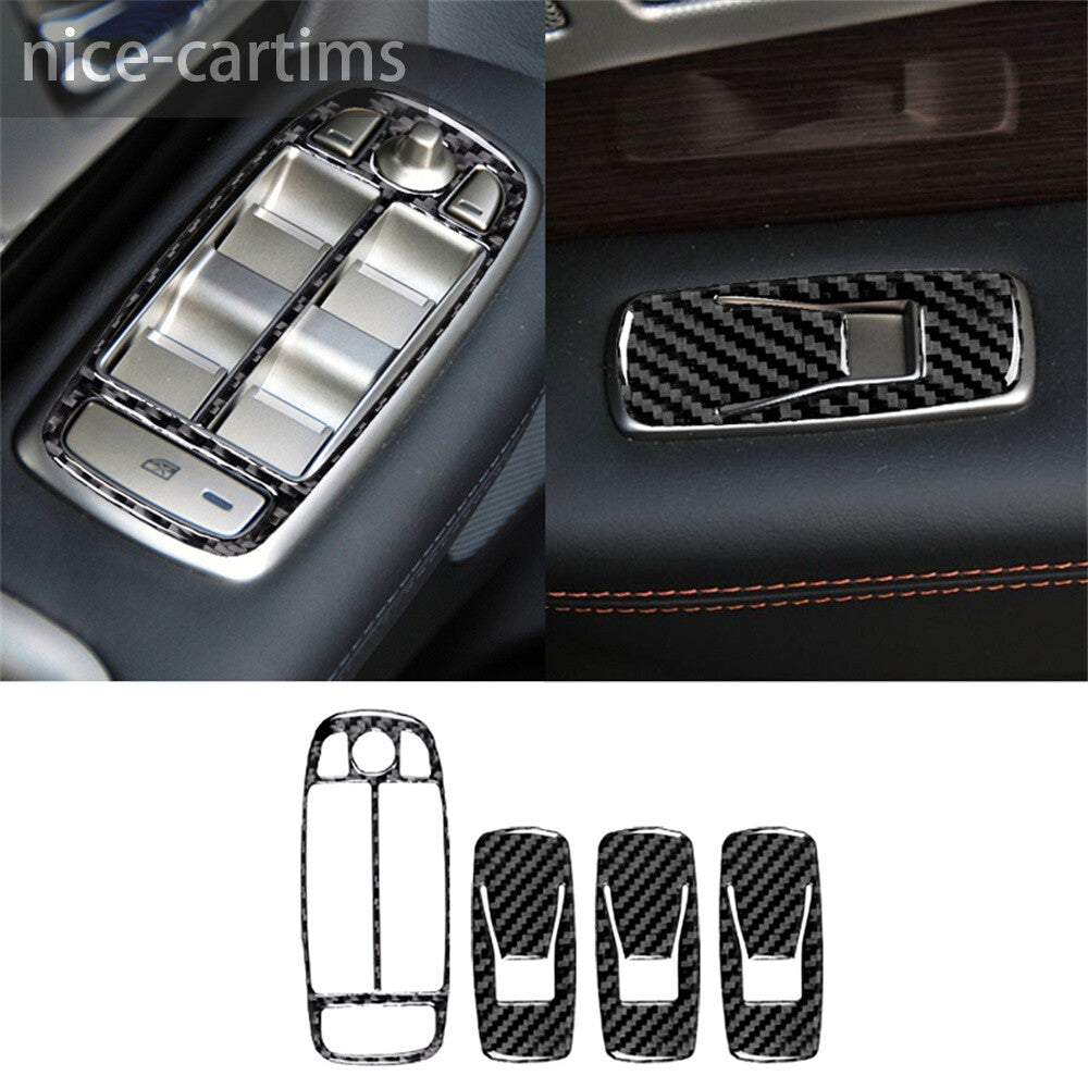 Carbon Fiber Interior Window Lift Switch Button Panel Trim for Jaguar XF 2009-11