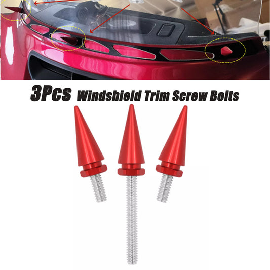 3-Piece Windshield Nail Bolts and Screws, Red, for Harley Street Electra Glide 2014-up- n