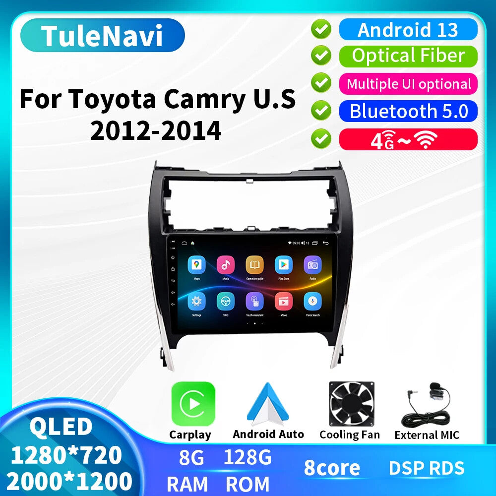 for Toyota for Camry 2012-2014 Stereo CarPlay Car Radio GPS Multimedia Player Screen