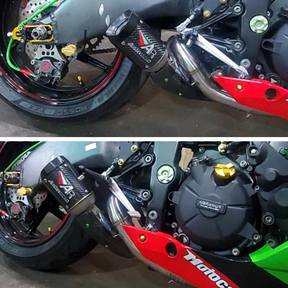 Dirt Bike Exhaust Muffler Middle Link Pipe Slip On for Kawasaki ZX6R 636 2009-21