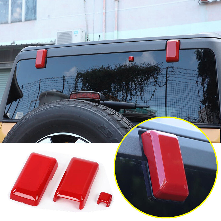 For 2021-2023 Bronco ABS Red Rear Window Glass Hinge Decor Cover Trim 3PCS v