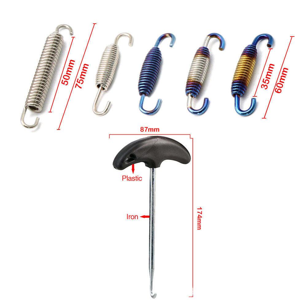 Universal Motorcycle Exhaust Pipe Muffler Mounting Spring Hooks Link Set