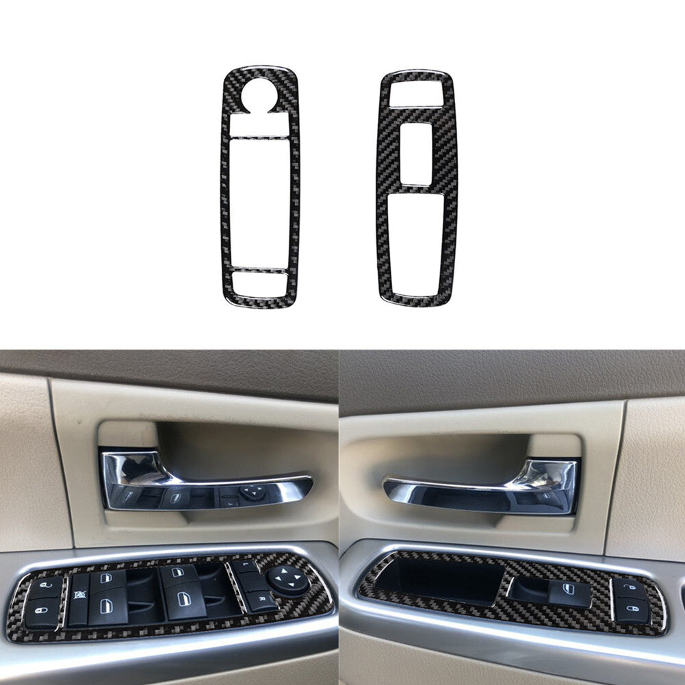 2Pcs Red Carbon Fiber Interior Driver Dashboard Cover Trim for Audi Q7 2016-2019 v