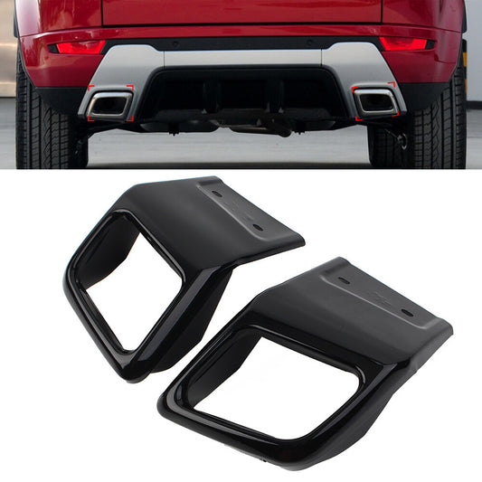 Black Rear Bumper Exhaust Tube Trim for Land Rover for Range Rover Evoque 2010-2018 Q