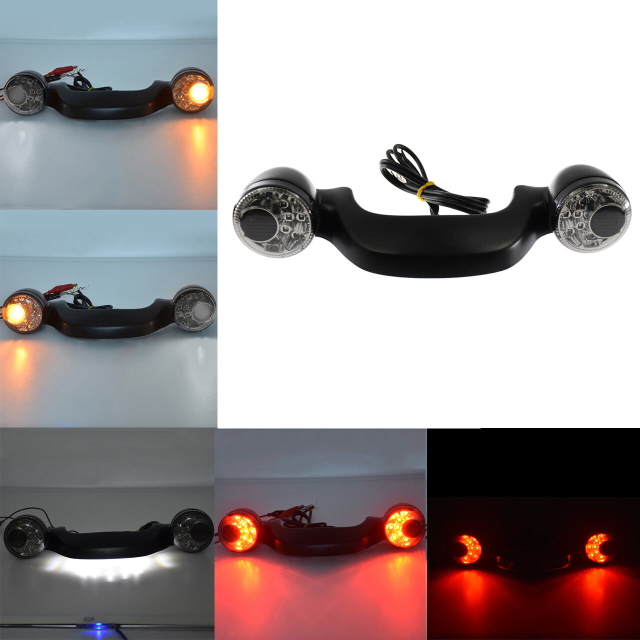 Matte Black Rear Turn Signal Brake LED Light for Harley Road Street Glide 10-23