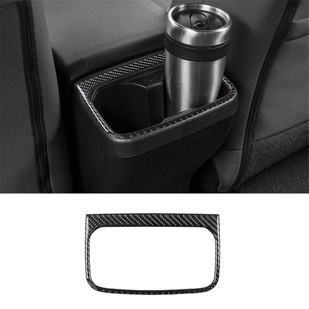 Carbon Fiber Rear Central Cup Holder Cover Trim for Toyota Tacoma 2016-2021