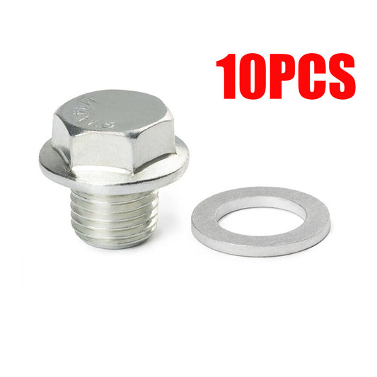 10 set for Acura for Honda Accord New 90009-R70-A00 Oil Pan Drain Bolt Plug &Washer Q
