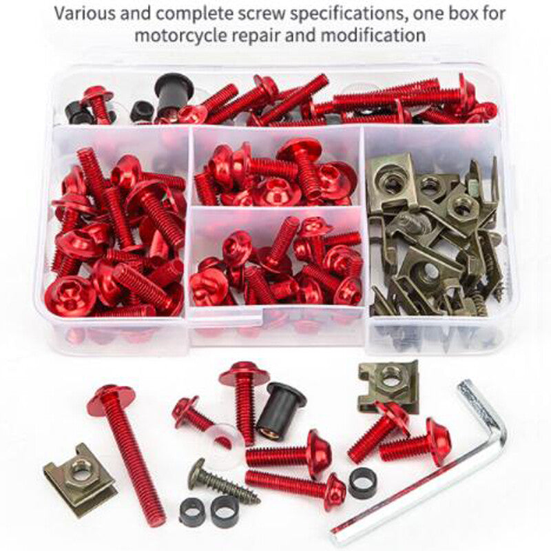 177-piece motorcycle windshield rectifier bolt kit, fastener clip screw set, aluminum - n