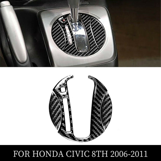 3Pcs Carbon Fiber Car Gear Shift Panel Cover Trim for Honda for Civic 8th 2006-2011