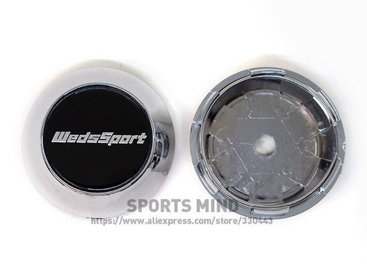 4x69mm Weds Sport Black Chrome Decal Wheel Center Cap Badge Edge Cap Hub Cap