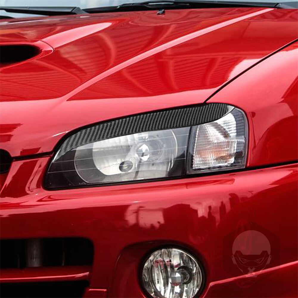 Carbon Fiber Headlight Eyebrow Eyelid Cover For T@yota Starlet Glanza EP91 96-99