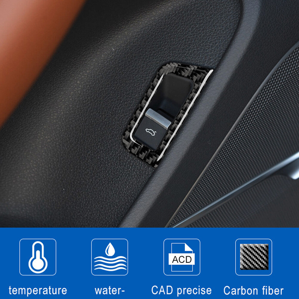 Carbon Fiber Interior Rear Trunk Switch Cover Trim Sticker for Audi Q7 2016-2019