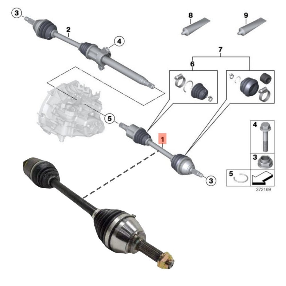 Frnt Axles for Mini Cooper Paceman S 1.6L 11-16