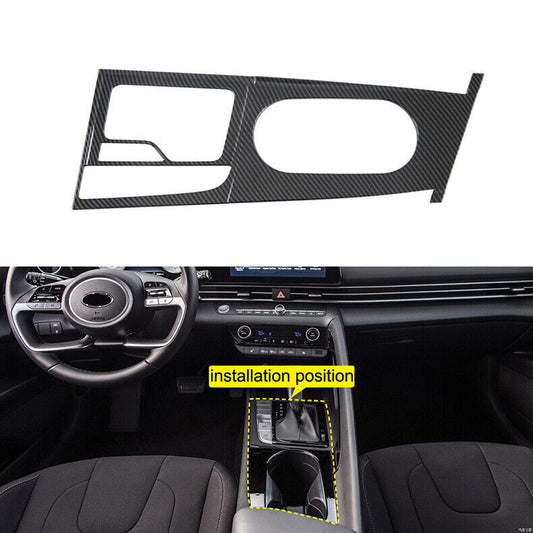 for Hyundai for Elantra 2021-2023 ABS Carbon Interior Gear Shift Panel Frame Cover n