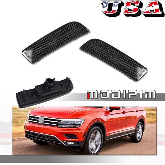 Suitable for 2009-2017 for Tiguan OE style smoke front marker lamp holder pair set- v