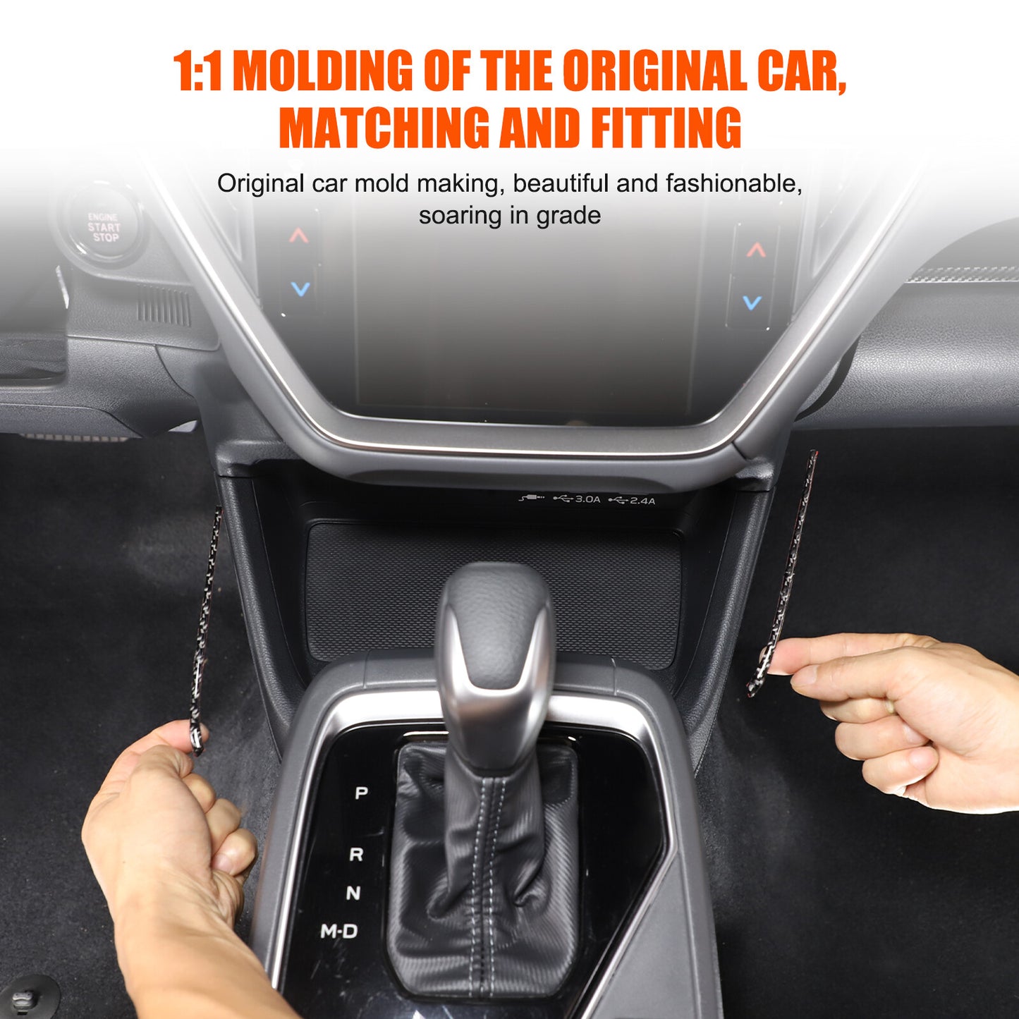Carbon fiber center console side decals suitable for Subaru Crosstrek 2023-24- n