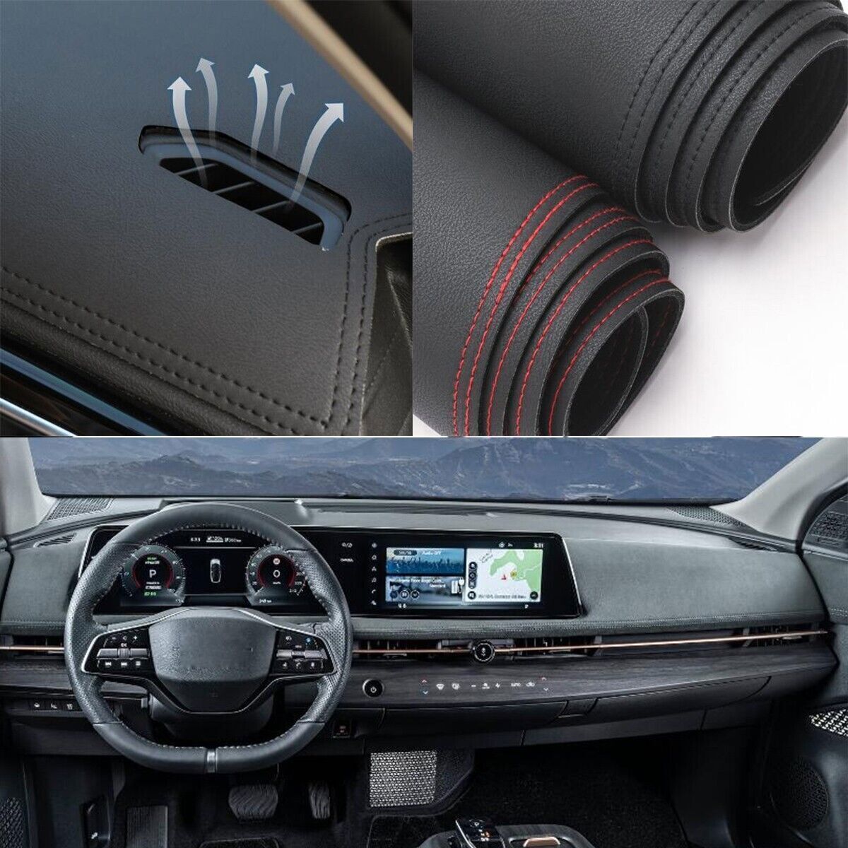 1PCS PU leather Dashboard Dash Mat Non-slip DashMat Shade for Nissan Ariya 2021+