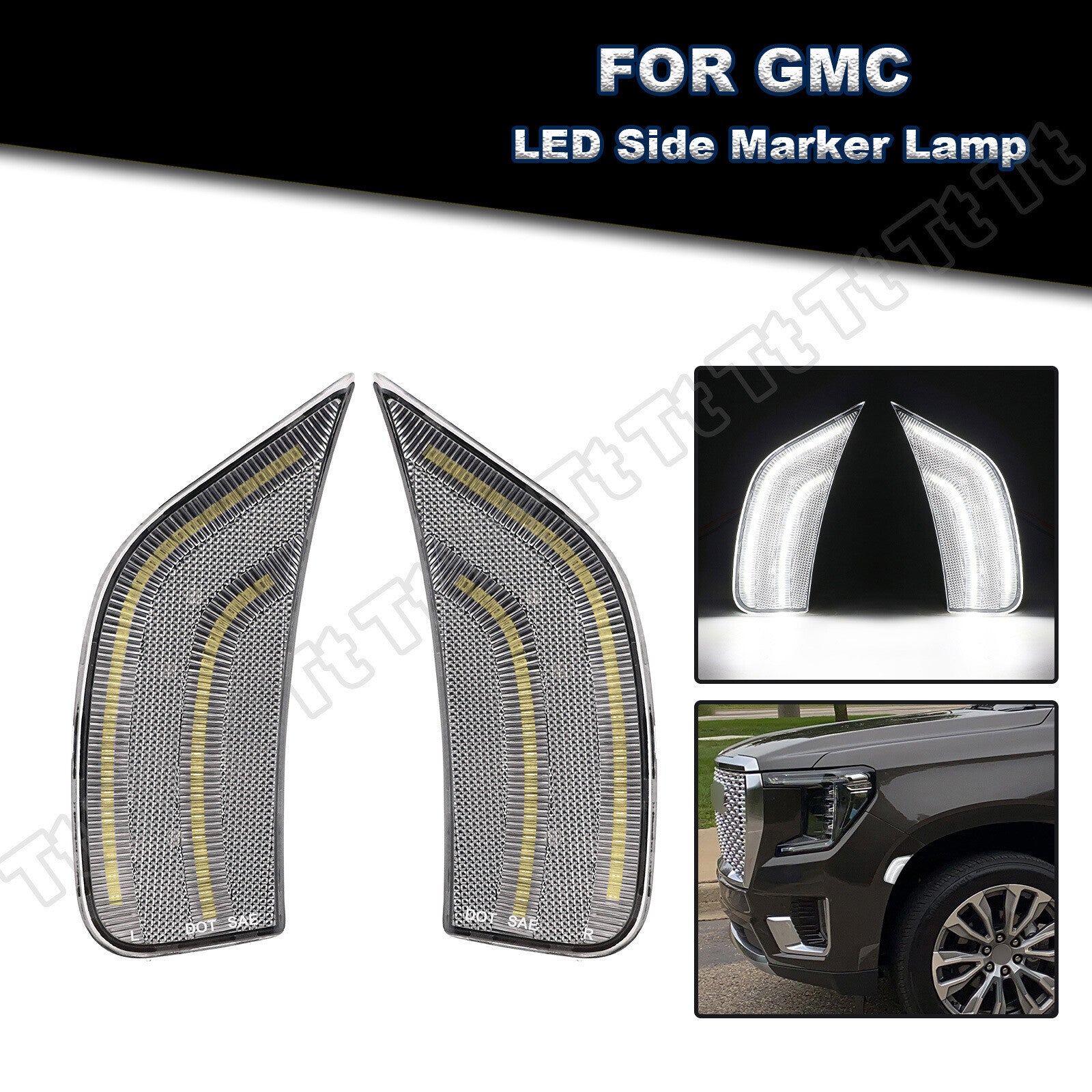 2 One Light LED World LED 2021 for GMC for Yukon XL Tahoe Suburban for Escalade - v