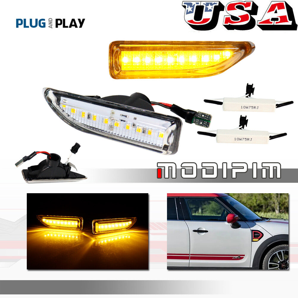 For 2nd generation for Mini F60 Countryman 17-up Clear Amber Front Marker Lights