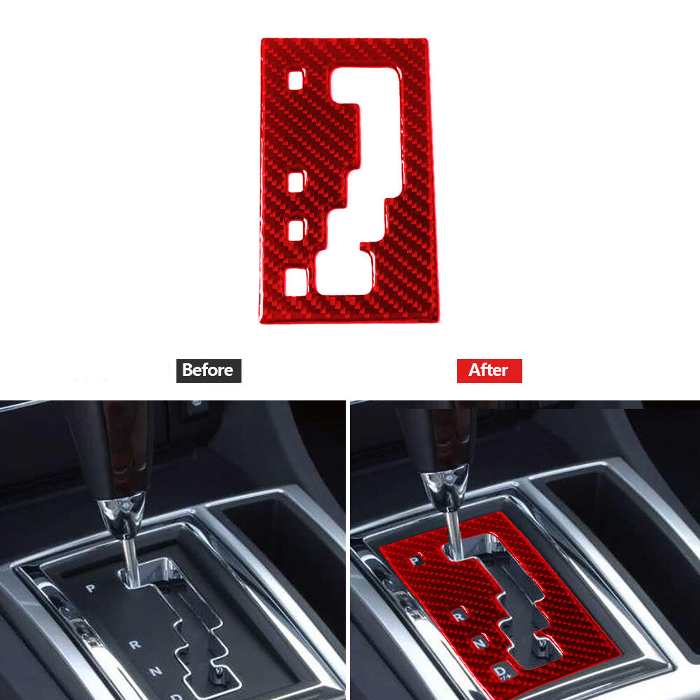 Red Carbon Fiber Gear Shift Panel Cover Trim Type A for Chrysler 300 2005-2007