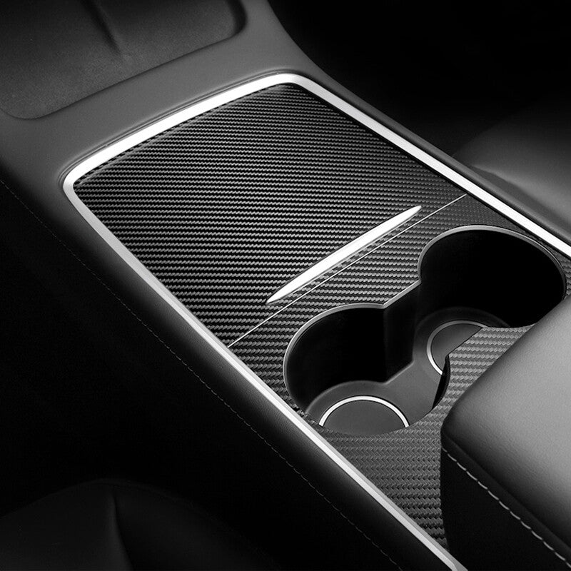 Suitable for 3 Y 21-22 center console panel sticker, suede film, carbon fiber, black. n
