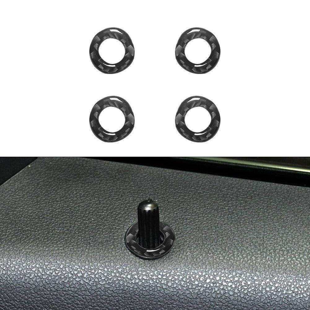 4X Carbon Fiber Door Latch Ring Trim for Mercedes R-Class 2009-2012