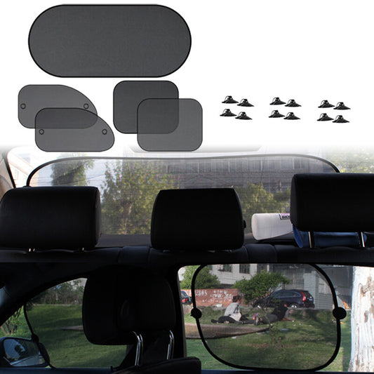 5PCS Car Sun Shade Side Window Screen Sun Shade Mesh Cover Windshield Sunshade