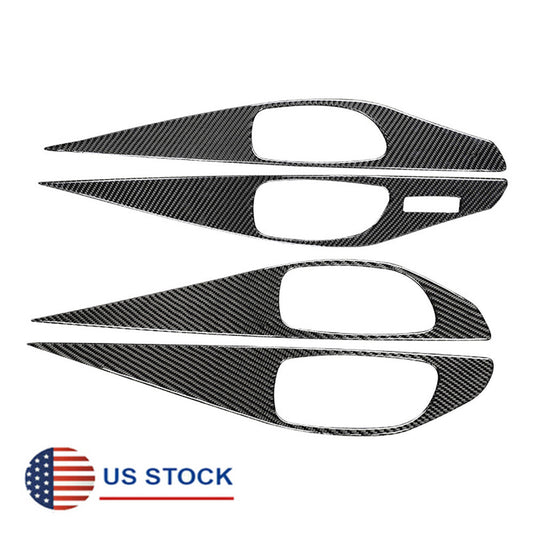 For 2014-2019 for Infiniti Q50 Carbon Fiber Look Interior Door Panel Cover Trim 4Pcs Q