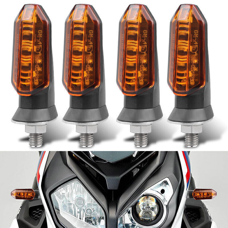 4X Amber Motorcycle LED Turn Signal for Mini Bullet Blinker Lights for Honda for Suzuki Q