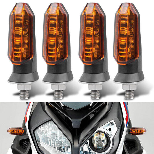 4X Amber Motorcycle LED Turn Signal for Mini Bullet Blinker Lights for Honda for Suzuki Q
