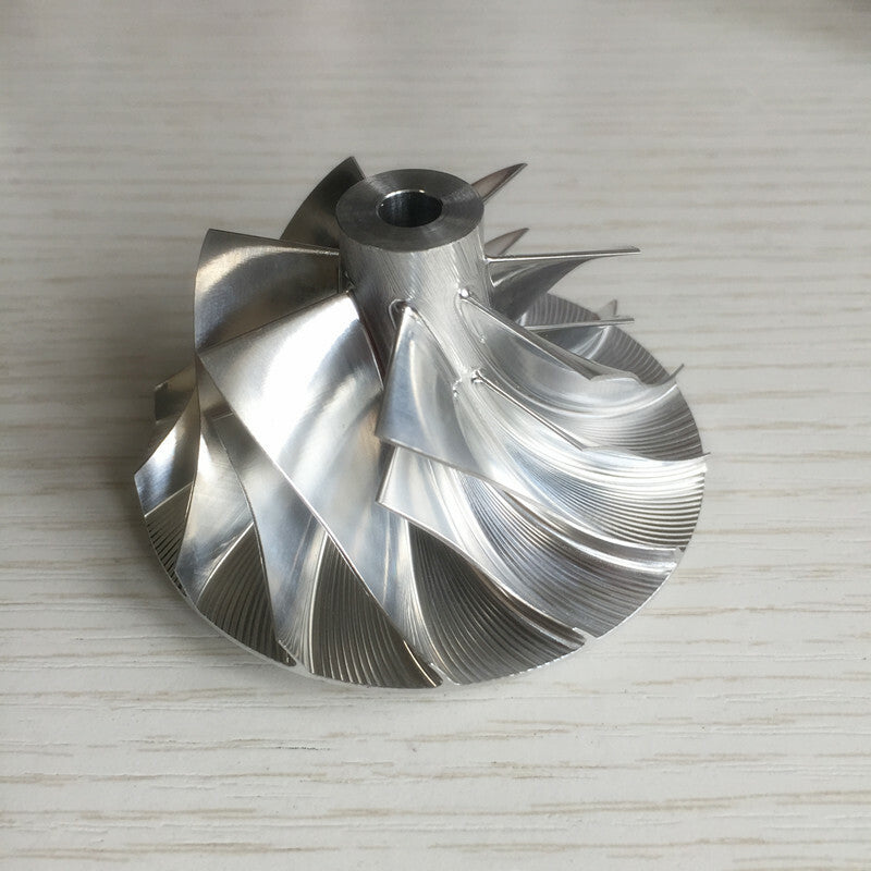 RHF55 46.40/65.00 mm 7+7 Blade Turbine Milling/Burnt Compressor Wheel
