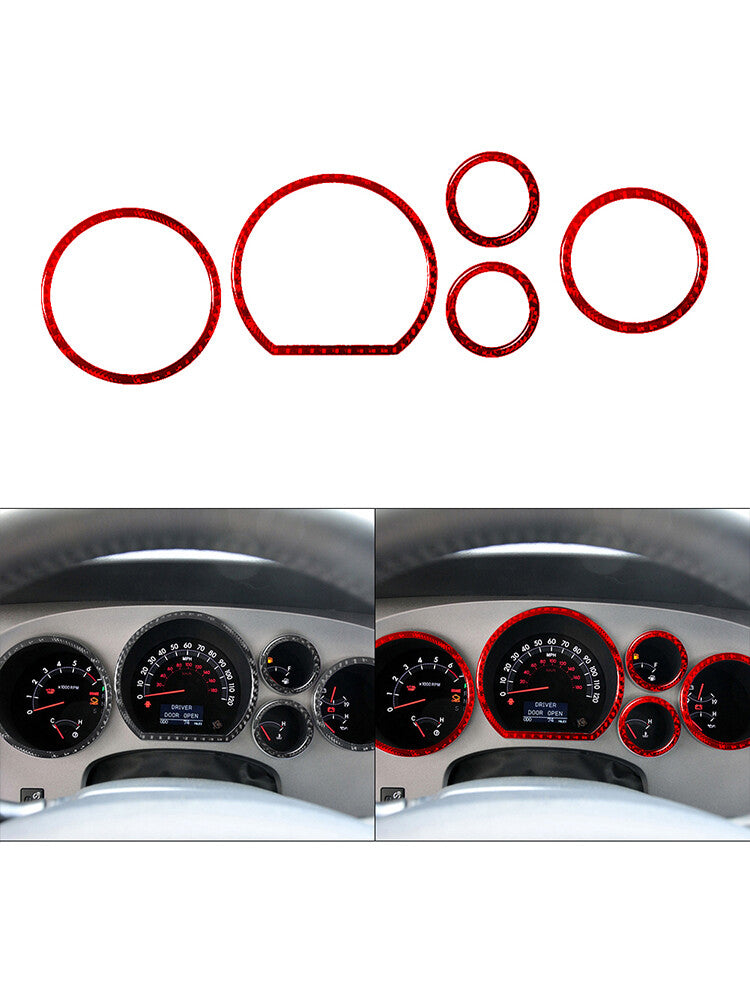 4Pcs Carbon Fiber Inner Door Frame Trim Cover for Dodge Journey 2009-2010 Red v