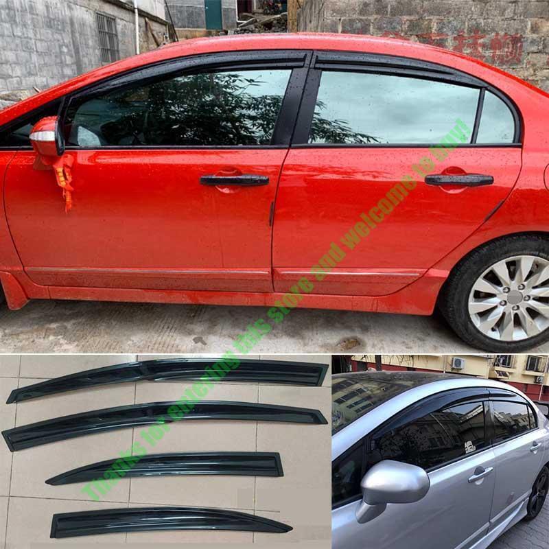 for Honda for Civic Sedan 2006-2011 Black Window Vent Visor Sun Rain Deflector Guard