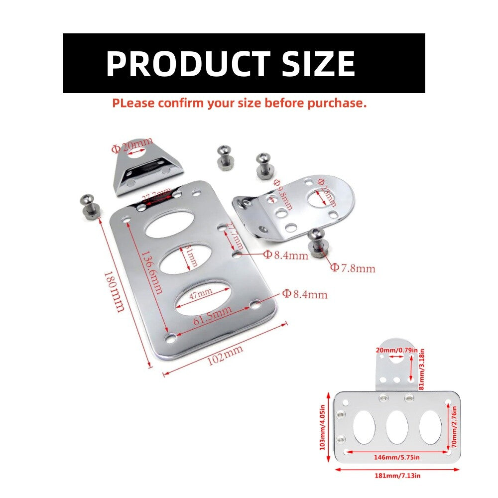 Chrome alloy motorcycle side-mounted license plate bracket suitable for Harley-Davidson - n