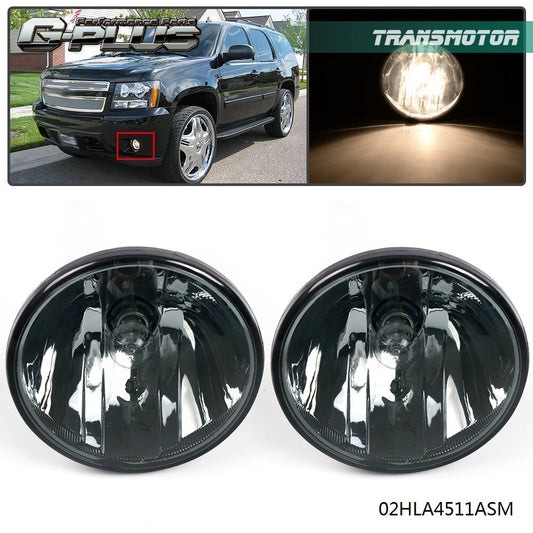 2 Pack Fog Lights Smoke Lens Lights Fits Tahoe Avalanche for Yukon Suburban 2007-2013- v