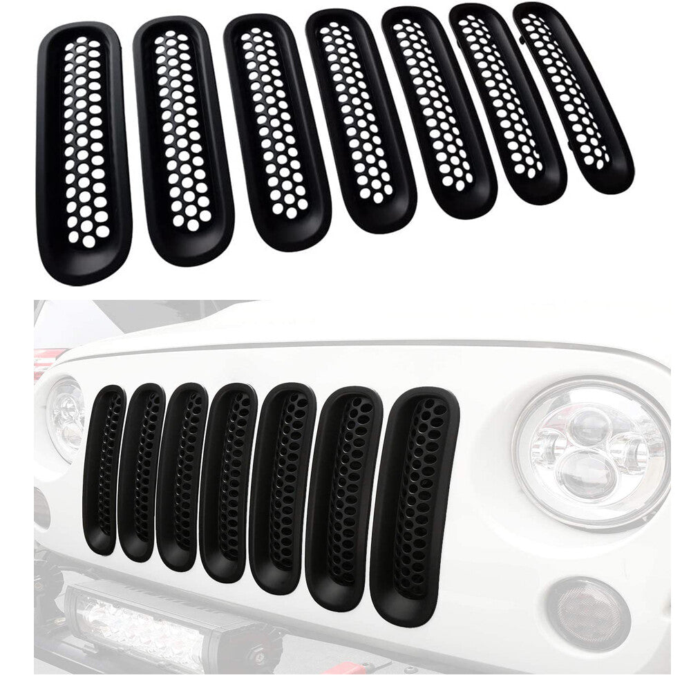 Black front grille mesh insert cover protection kit clip for Jeep for Wrangler
