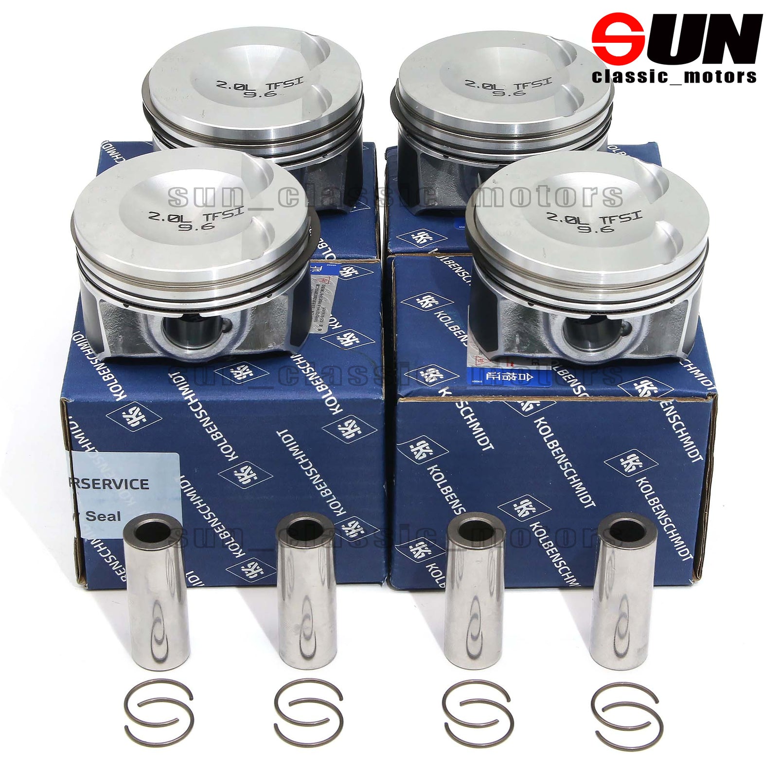 4 engine pistons and rings, 82.51 mm x 21 mm, for GTI for Passat and for Audi A3 2.0 TFSI EA888-